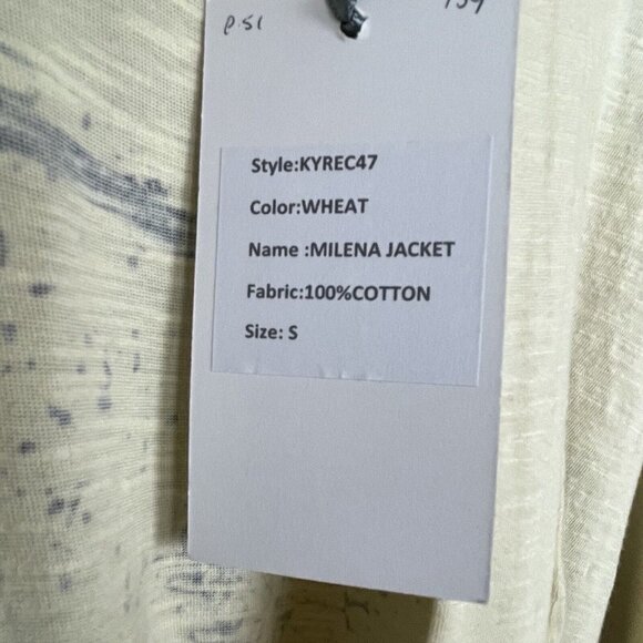 NWT Kyla Seo Comfort  Milena Jacket KYREC47 Wheat Embroidered Size S Boho Beachy - Picture 7 of 11